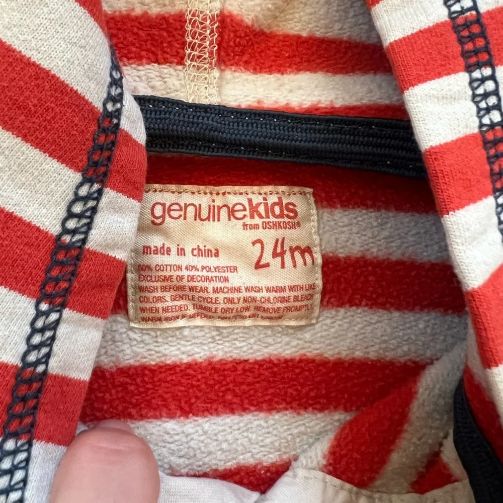 OshKosh B'gosh Red and White Striped Kids Hoodie